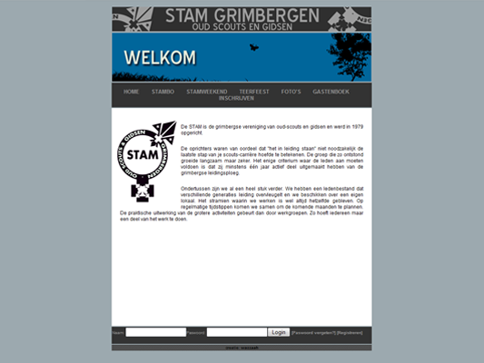 Ontwerp + creatie<br><a href='http://www.stamgrimbergen.be' target='_blank'>www.stamgrimbergen.be</a>